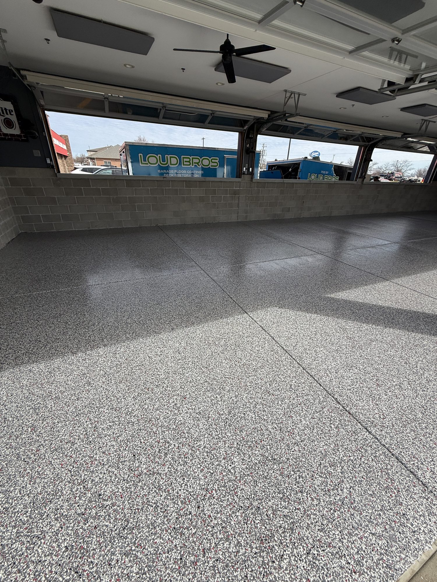 Pheasant Lanes Red Custom Flake Restaurant Floor Coating - Photo 5