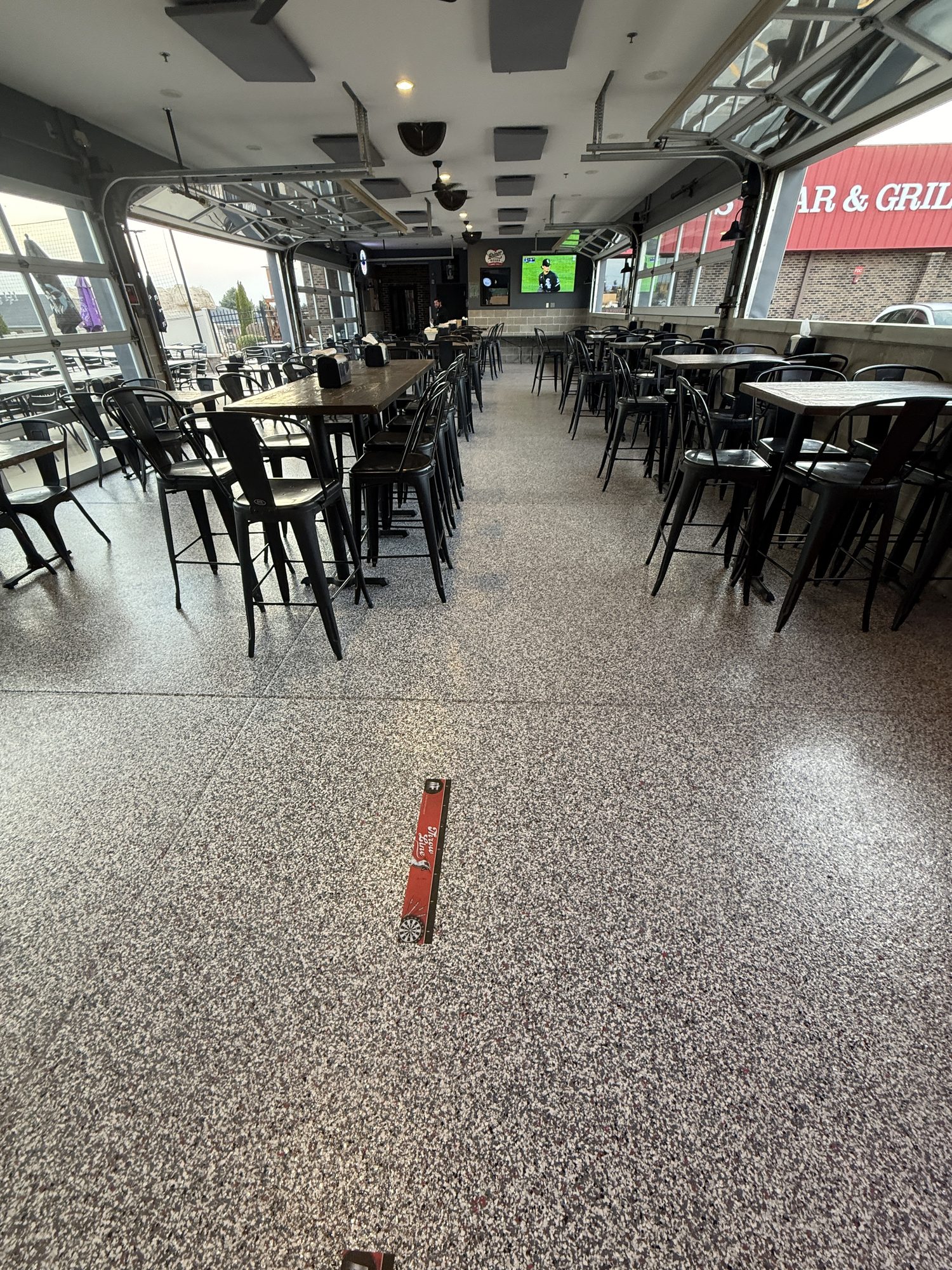 Pheasant Lanes Red Custom Flake Restaurant Floor Coating - Photo 9