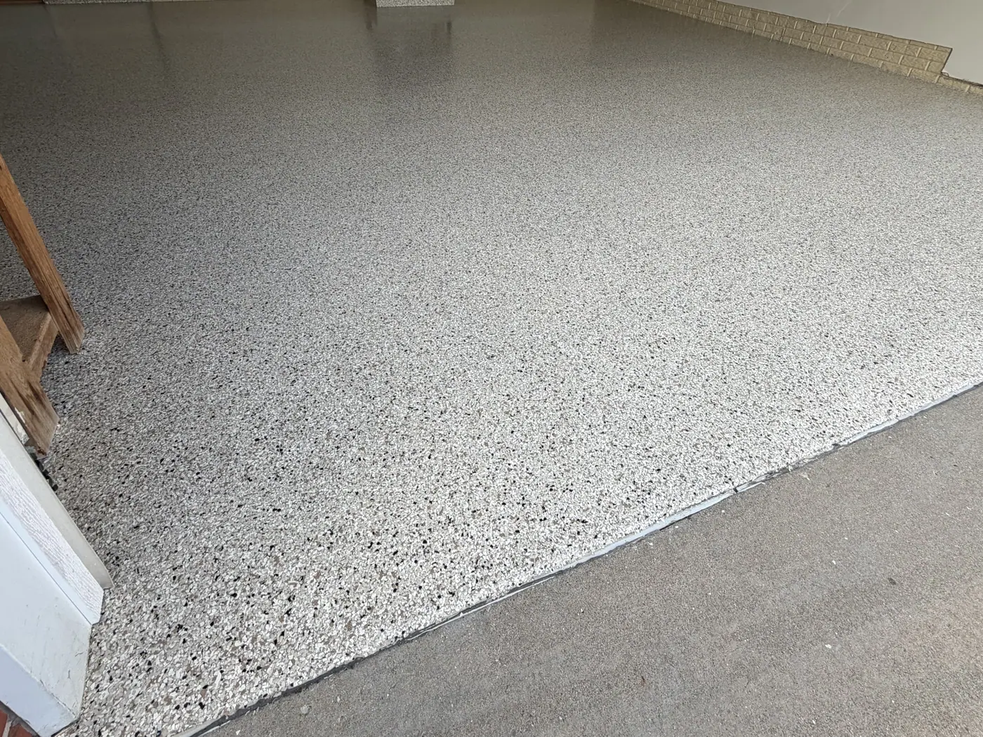 The same garage floor finished in Shoreline