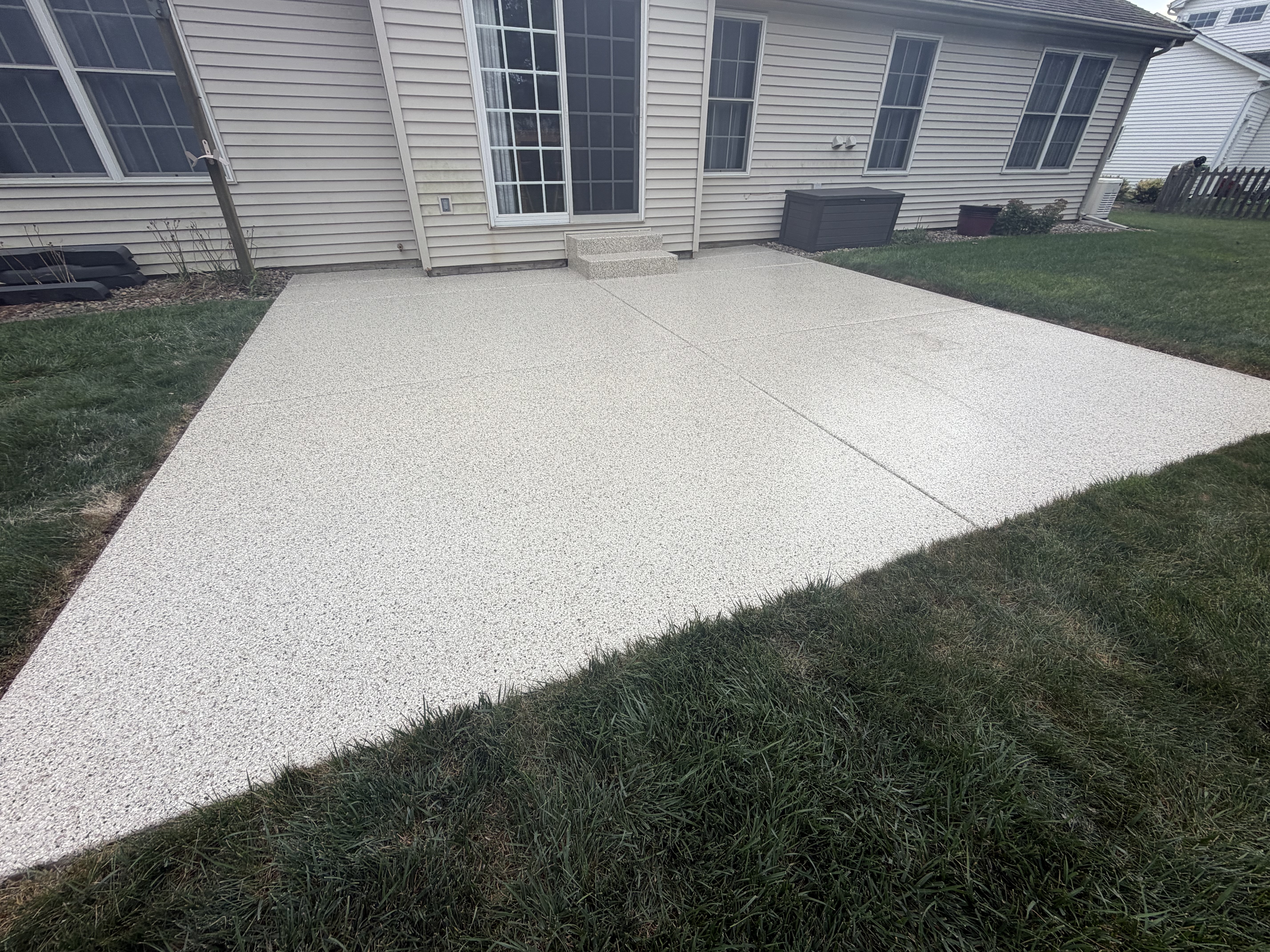 Dennis's Creekbed Garage and Front Patio with Shoreline (Beige) Back Patio Floor Coating - After