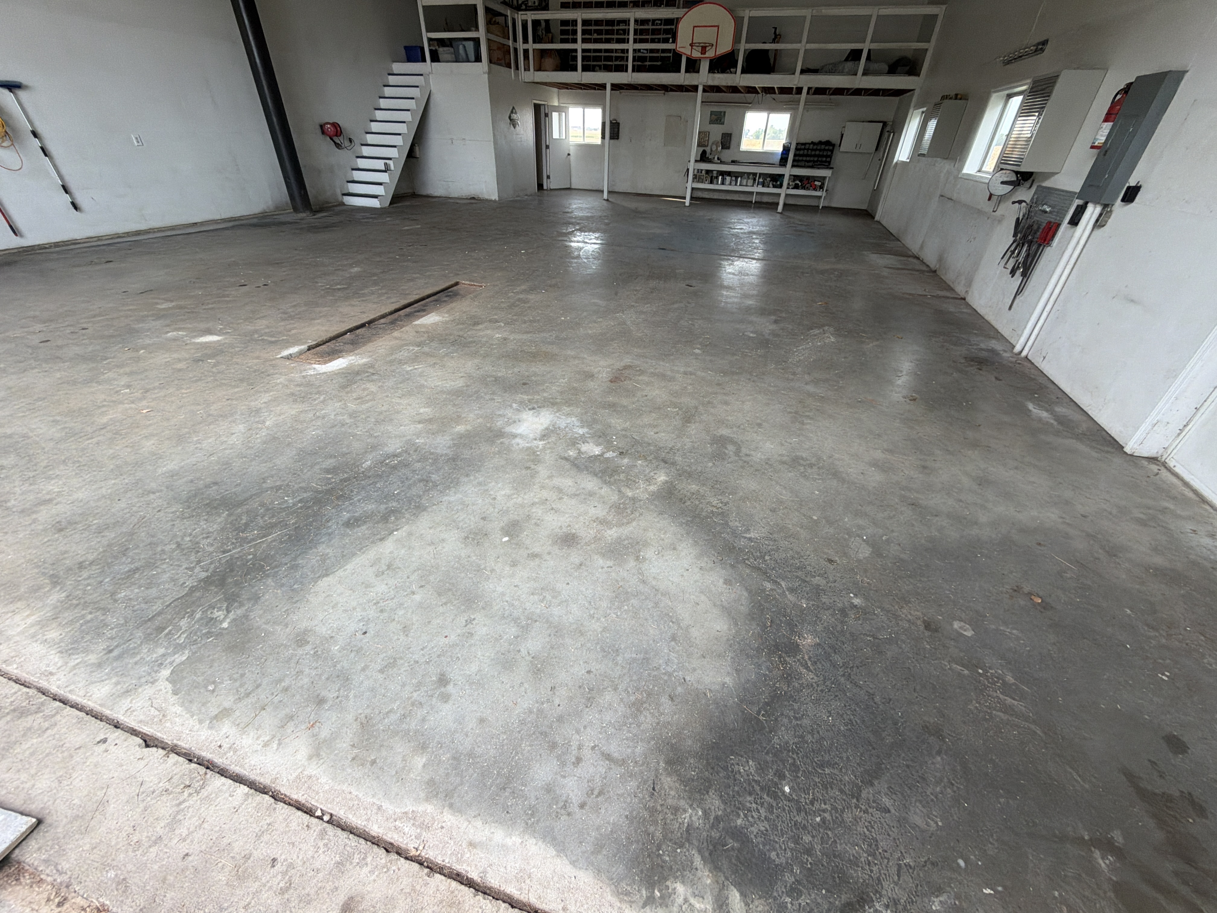 John's Gravel Garage Floor Coating - Before
