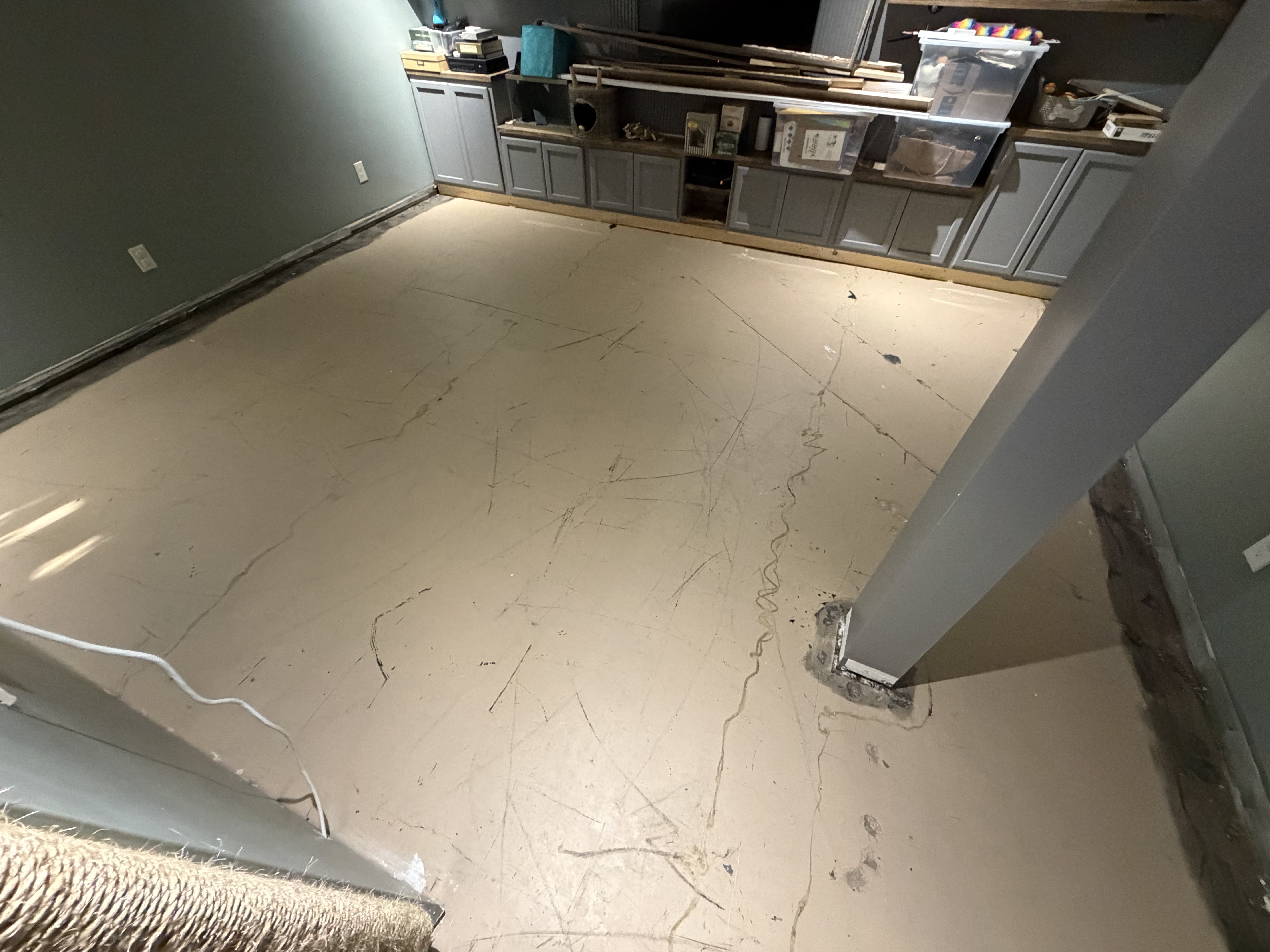Rachel's Obsidian Basement Floor Coating - Before