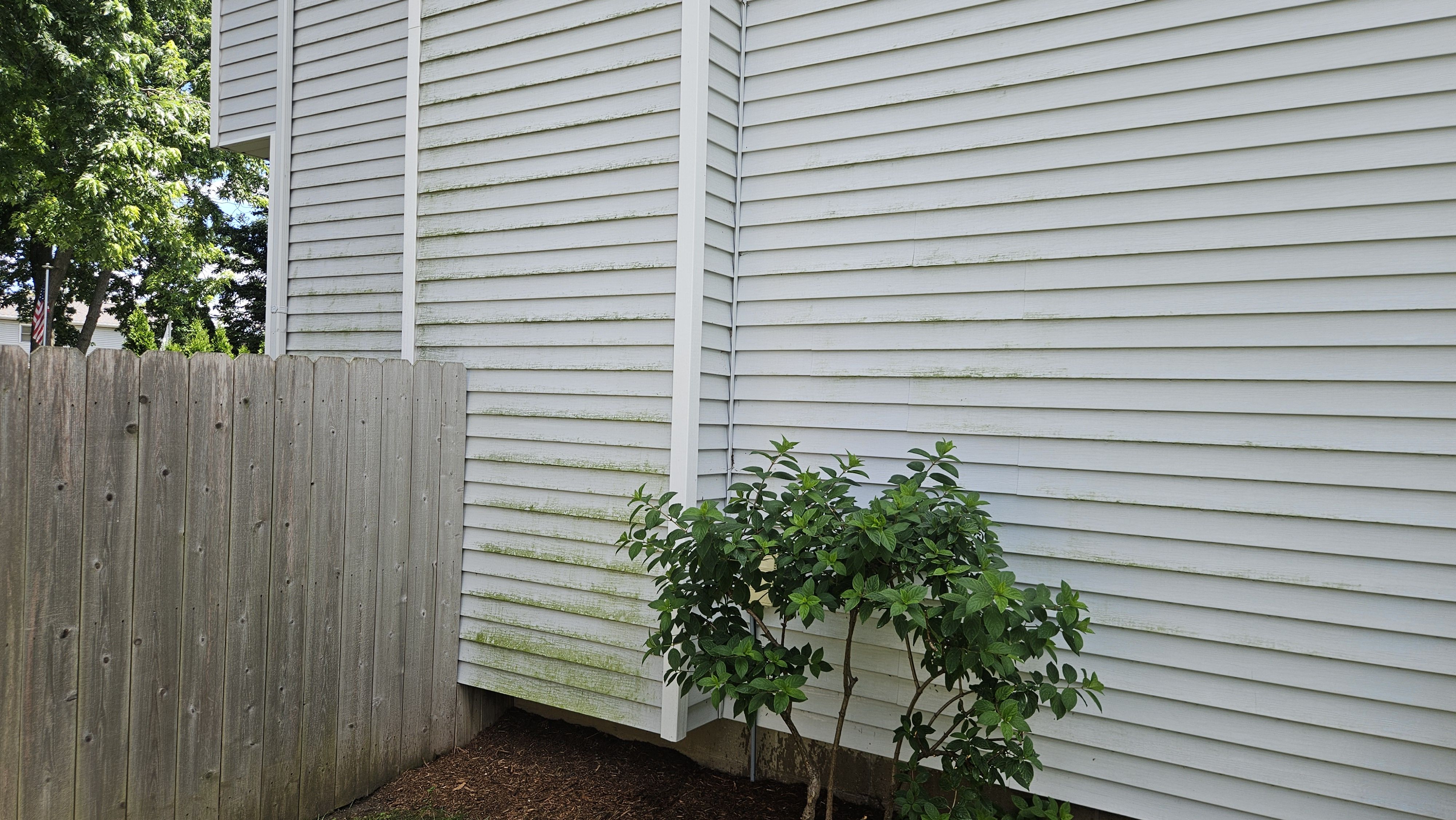 Wendy's Bloomington home before its professional house wash and concrete cleaning