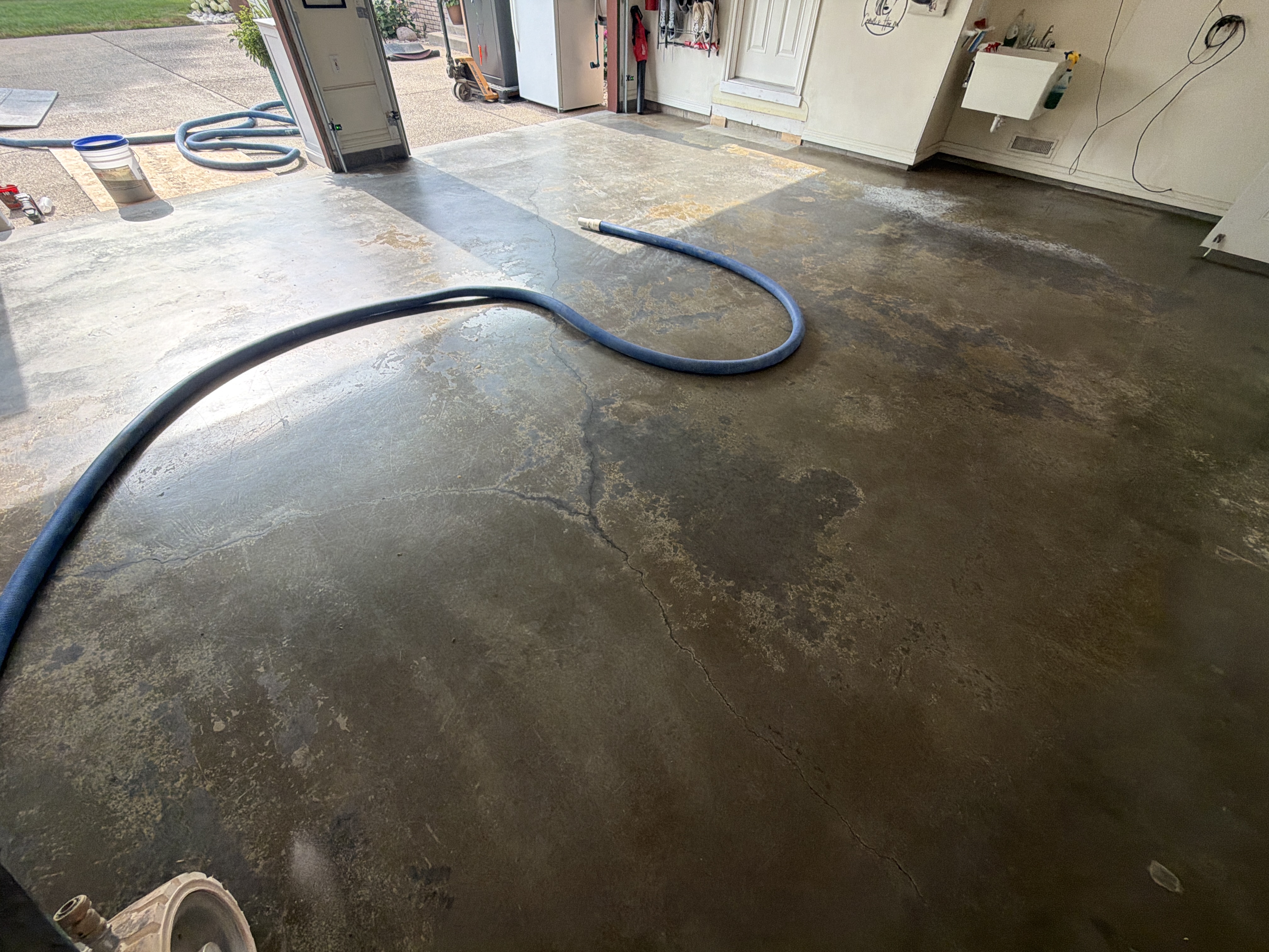 Pre-inspection photo highlighting the need for a durable floor solution